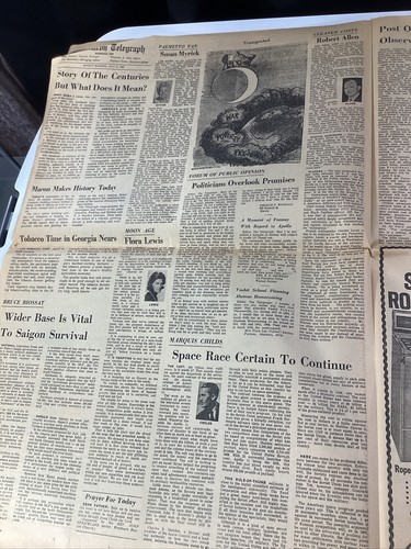 Giornale Macon Georgia 21 luglio 1969 NASA Moon Walk raro VHTF bella pubblicità locale! - Foto 8 di 24