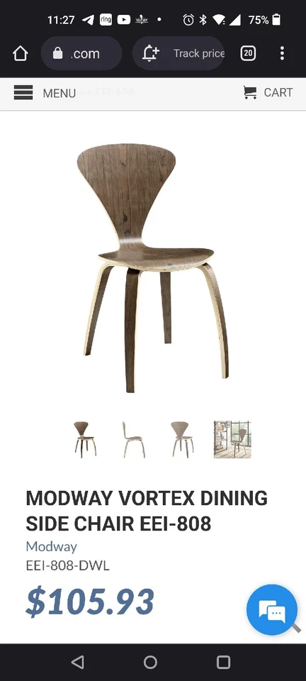 Modway Vortex Dining Side Chair, EEI-808-DWL - Image 2 of 3