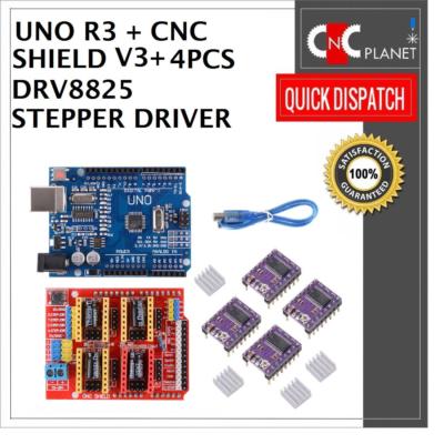 UNO R3 + CNC Shield V3 Expansion Board + 4 Stück DRV8825 Schrittmotortreiber
