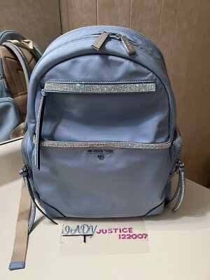 Michael Kors Light Blue Backpack Cindy Large Signature Logo Backpack in LIGHT SKY - Sale  main image 3