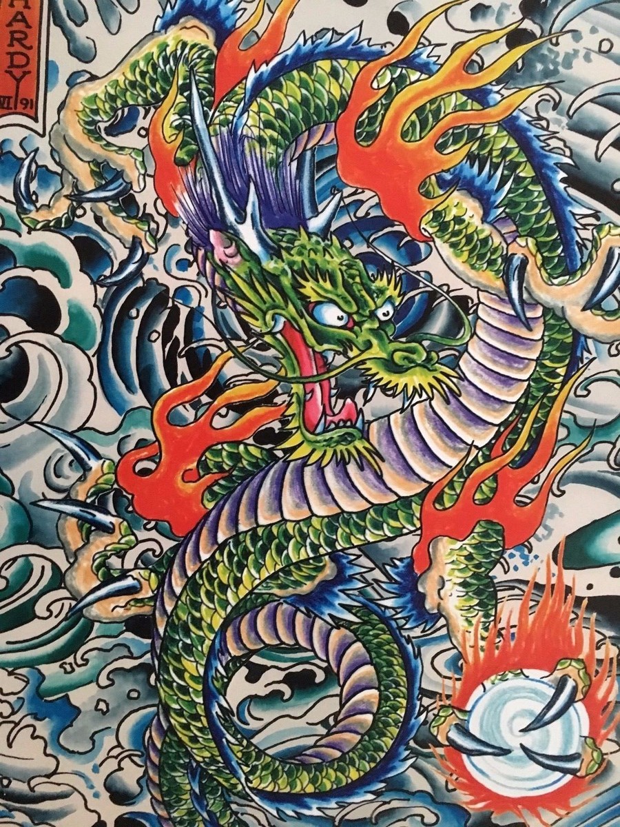 ED HARDY TATTOO DRAGON RARE AUTHENTIC POSTER | eBay