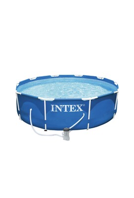 Intex Metal Frame Pool w/ Pump & Type H Filters (6 Pack) & 10ft Round Pool Cover