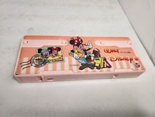 Vintage Minnie and Mickey Mouse Pencil Box Case Multi-Purpose Holder Pink
