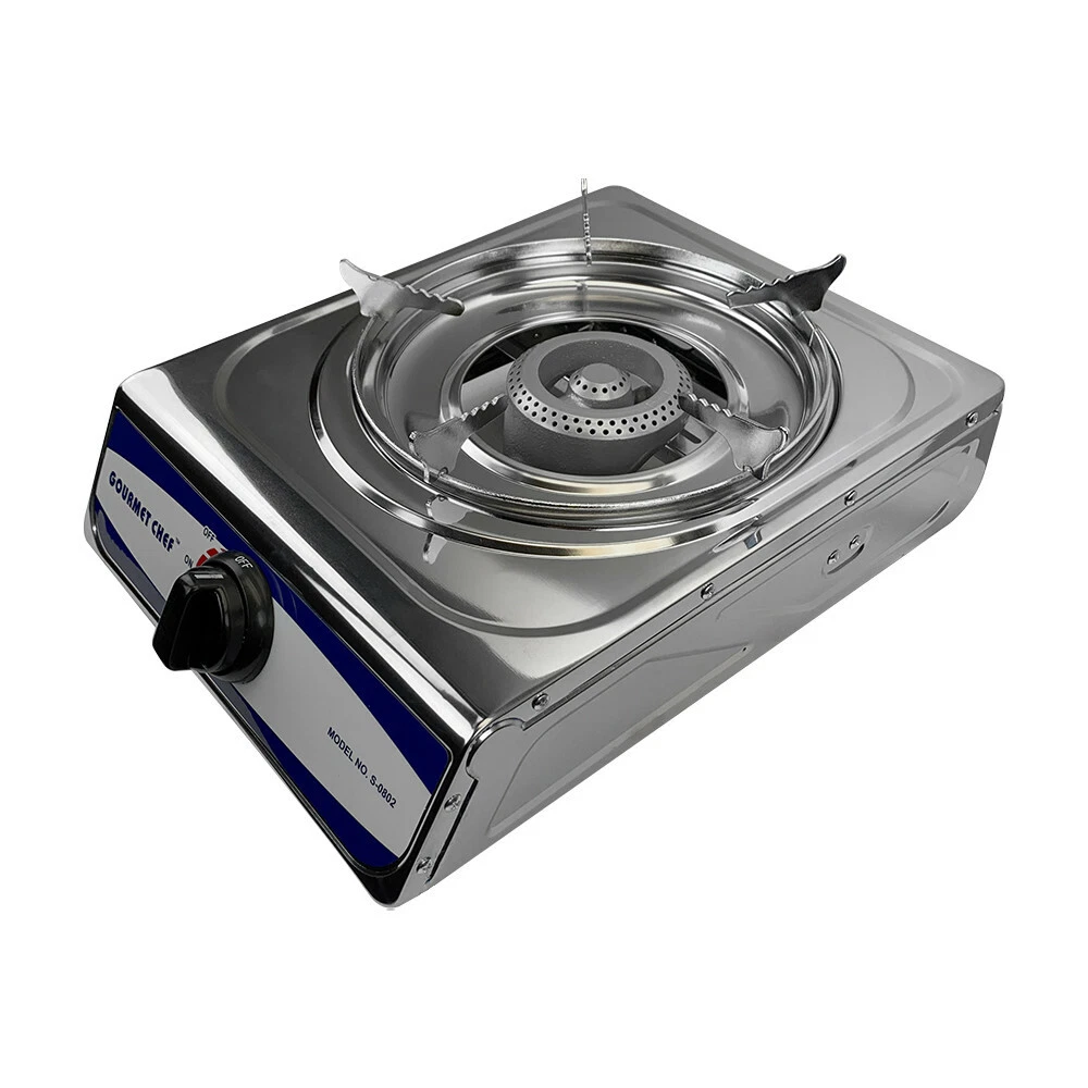 DBM Imports Single Burner Propane Stove 10,000 BTU, Stainless Steel Po