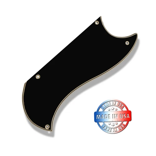 5 ply Half Face Black/Cream Pickguard for 1970's Gibson SG Custom 3 Pickup