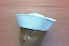 Vintage 80's Era US Navy Enlisted White Dixie Cup Cap Hat USN Sailor Size 7-1/2