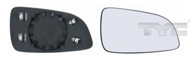 Left TYC 325-0060-1 mirror glass, exterior mirror for Opel