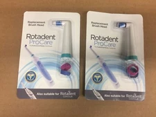2 ROTADENT CONTOUR - PROCARE BRUSH HEAD FLAT HOLLOW ROTA DENT - USA SELLER