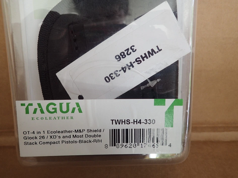 NEW TAGUA 4 in 1 ECOLEATHER M&P Shield/Glock 26/XD's Holster R/H (TWHS-H4-330) - Image 2 of 4