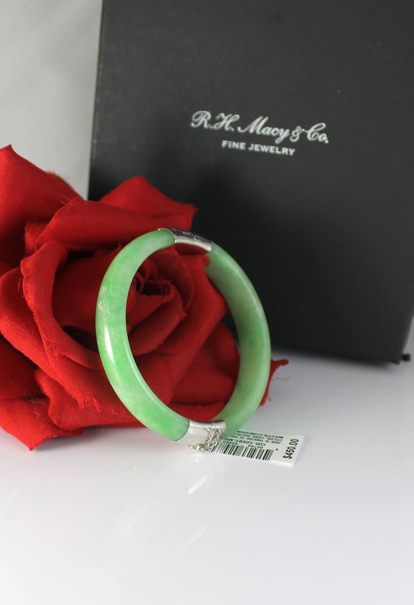 Sterling Silver Jade Macy Co Bangle Bracelet CAT RESCUE