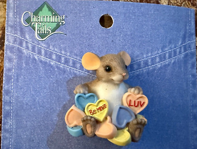 Charming Tails Mouse Candy Hearts Valentine Lapel Pin Be Mine