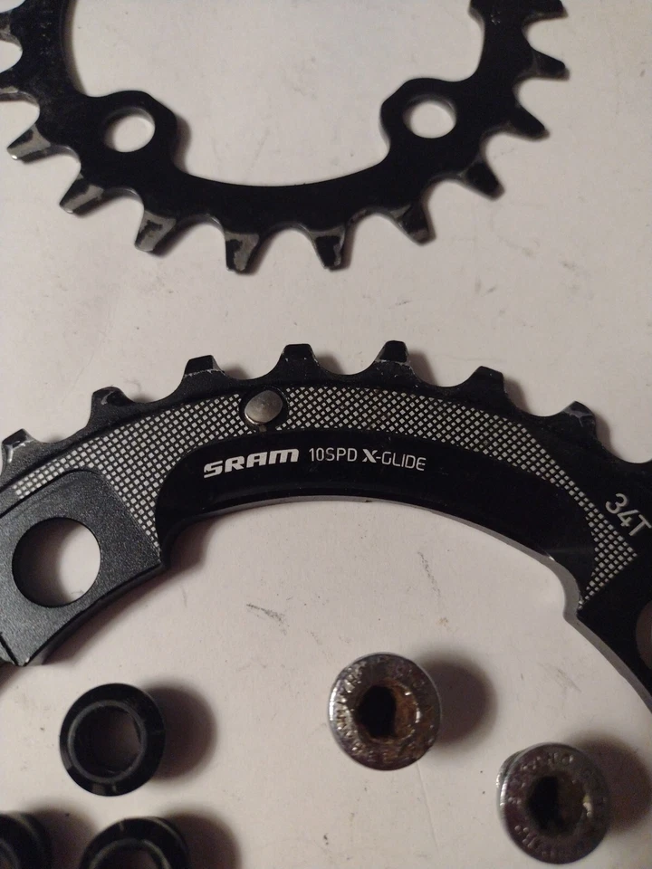 SRAM 10 Speed X-glide 34/22 Tooth Chainrings 104/49 BCD - Image 2 of 4