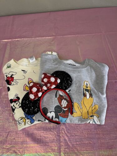 2 Women’s DISNEY Mickey Mouse & Friends Sweatshirt, Size Large - Picture 1 of 7
