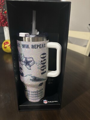 Dallas Cowboys Bling Colossal Tumbler Stainlesss Steel White Rhinestone 46oz