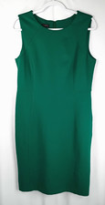 Talbots Dress NWOT 10 Sheath Sleeveless Knee Length Kelly Green Classic Minimal