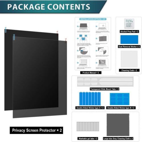 2-Pack 17.3 Inch Laptop Privacy Screen Filter - Anti-Glare, Blue Light Shield - Picture 10 of 10