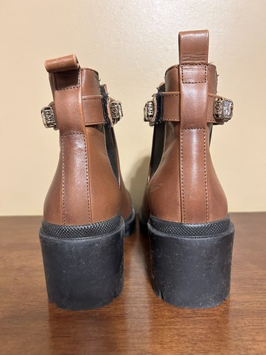 Size 6.5 Steve Madden Amulet Cognac Pull On Chelsea Ankle Boots Women’s NEW - Picture 4 of 9