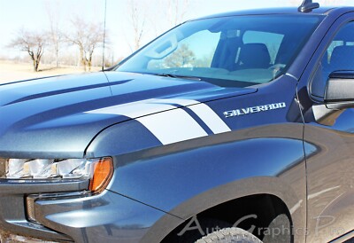 2019-2026 Chevy Silverado Fender Graphics Hood Stripes HASH MARK 3M Vinyl Decals