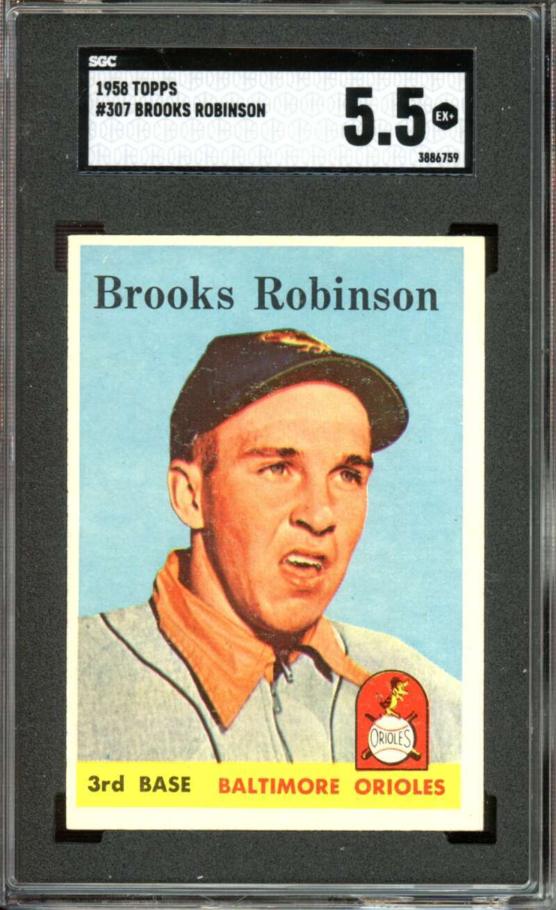 1958 Topps #307 Brooks Robinson Orioles HOF SGC 5.5 EX+