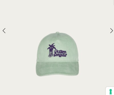 PALM ANGELSMEN PALM ANGELS GREEN COTTON DOUBY BASEBALL CAP $300