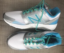 New Balance Women’s Made In USA 2E XWide White /Gray / Blue Sneakers,Size 12.