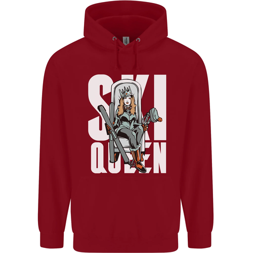 Ski Queen Funny Skiing Winter Sports Childrens Kids Hoodie - Picture 3 of 84