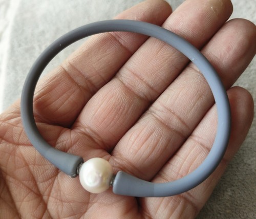 echt 10-11 mm weiß Perle mit Kautschuk Stretch-Armband, 7.5inch - Bild 4 von 11