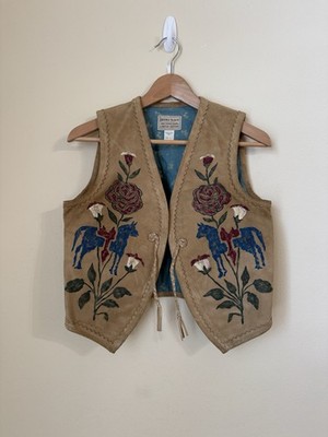 RRL Double RL Ralph Lauren Limited Edition Suede Painted Vest Western Tan 2