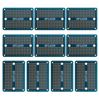 Lötbares Breadboard Doppelseitig PCB Circuit Board 10 Stück Blau DIY Elektronik