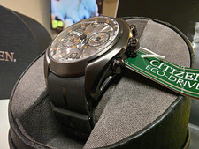 Citizen Eco-Drive Satellite Wave CC1076-02E Black 50mm Date World Time Box