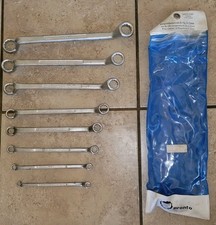 Vintage Mascot Ring Spanner Wrench Set Of 8 Nickel Plated Hand Tool Double Ended Vintage Mascot Ring Spanner Wrench Set Of 8 Nickel Plated Hand Tool Double Ended