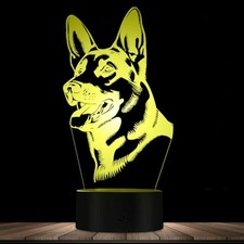 7-Color Changing 3D Shepherd Dog Button Switch LED Tiger Night Light Table Lamp