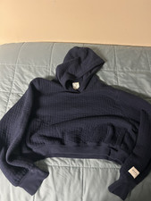Women&rsquo;s Aerie Cotton cropped hoodie navy blue w/ Pockets,