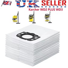 Image of 10Pack Fleece Cloth Dust Bags fit Karcher WD2 PLUS WD3 KWD1 KWD3 WD3 Wet & Dry*&