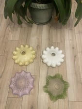 ANTICO VETRO PARALUME LAMPADARIO OPALINE GIALLO