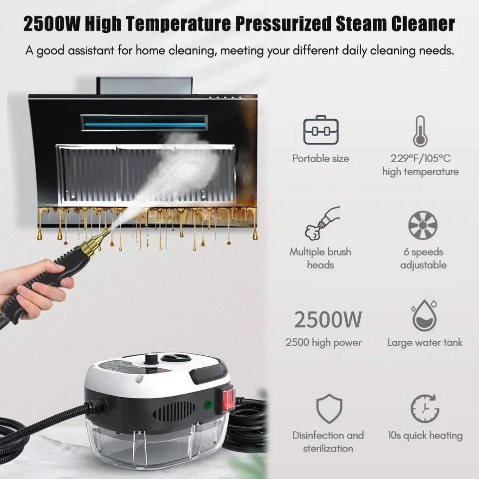 2500W Handheld High Temp Steam Cleaner High Pressure Household Cleaning Machine - Image 3 of 4
