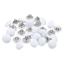 30pcs 12.5mm Fabric Cloth Covered with Metal Shank Round Sewing Buttons, White