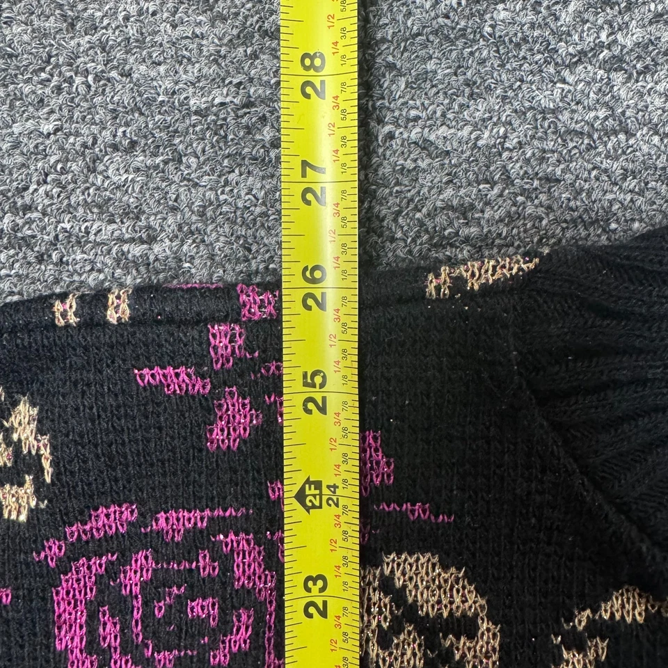 Suéter Brillante Tejido Floral Vacaciones Dana Scott Vintage Años 90 Para Mujer - Talla L Negro Foto 4 de 4