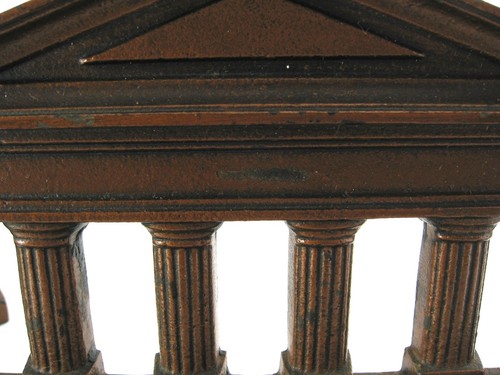 1930's Classical Greek Temple Cast Iron Copper Clad Bookends JUDD Co. 9767 - Afbeelding 19 van 19