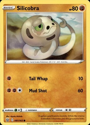 Pokemon TCG Card Silicobra SWSH05: Battle Styles 081/163
