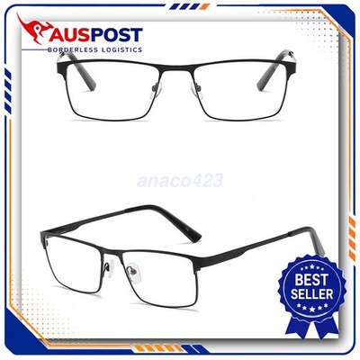 2PACK Square Metal Frame Spring Hinge Reading Glasses +1.0 to +6.0 Men Eyewear