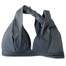 Cococship 34D Black Ruched Padded Halter Style Bikini Top