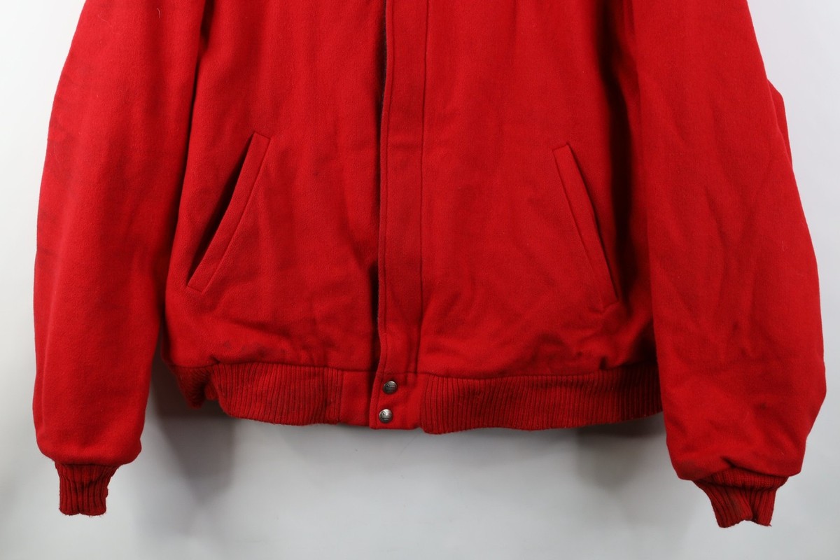 Vtg 90s Woolrich Mens XL Distressed Lined Wool Full Zip Bomber