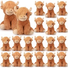 20 Pcs Highland Cows Stuffed Animal Scottish Stuffed Highland Cow Plush 6 Inc...