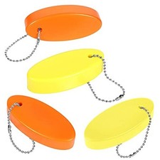 Oval Float Keychain Floating Key Ring for Boating Fishing 4 Orange and Yellow
