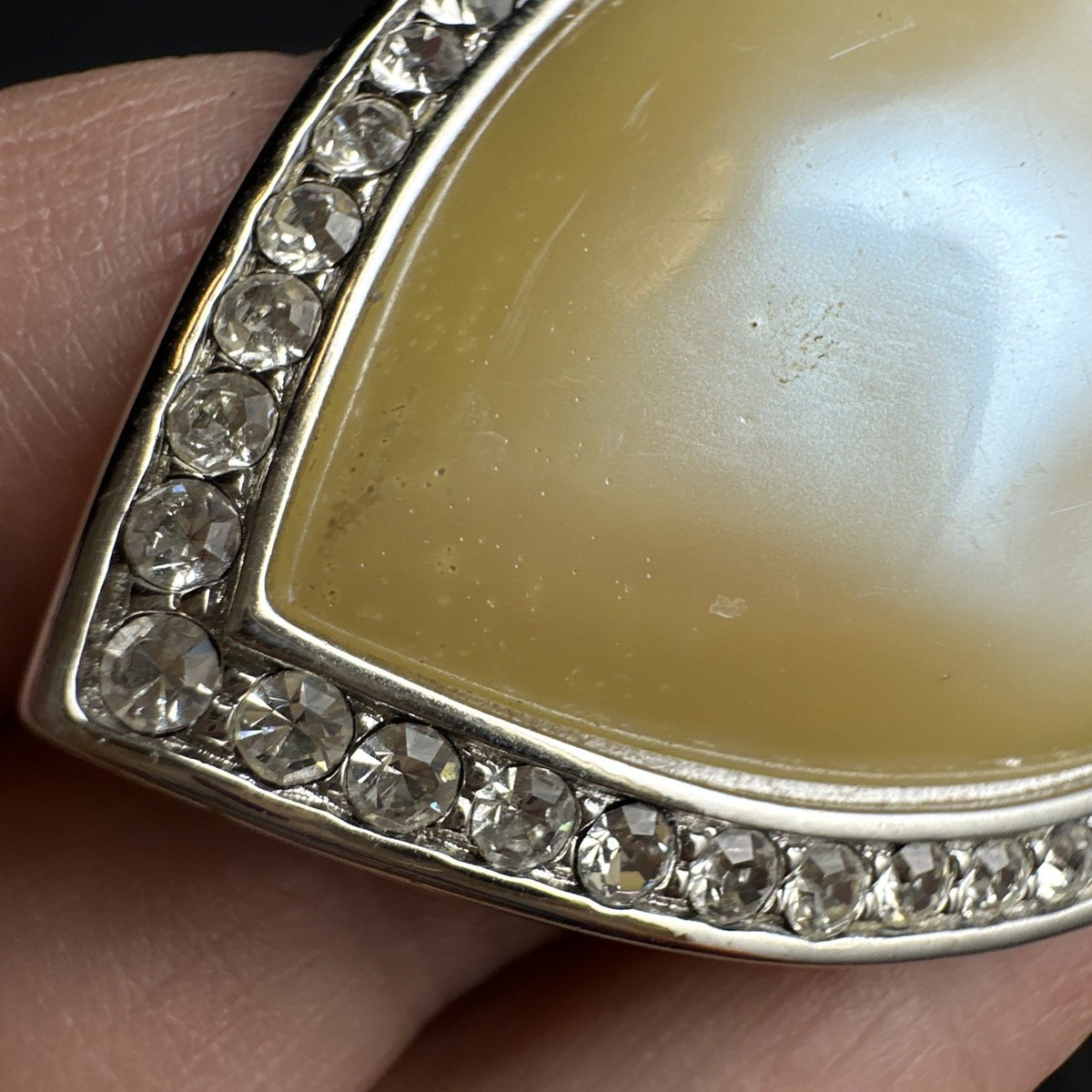 Yves Saint Laurent YSL France Vintage Pearl & Rhinestone Pear