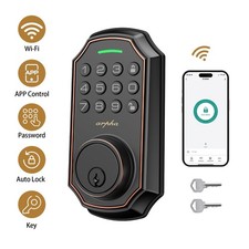 ARPHA Smart Keyless Door Lock AutoLock WiFi App Control Silent Mode Anti Peeping