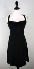 J. Crew 100% Silk Black A-Line Cross Back Strap Formal Party Dress Size 0
