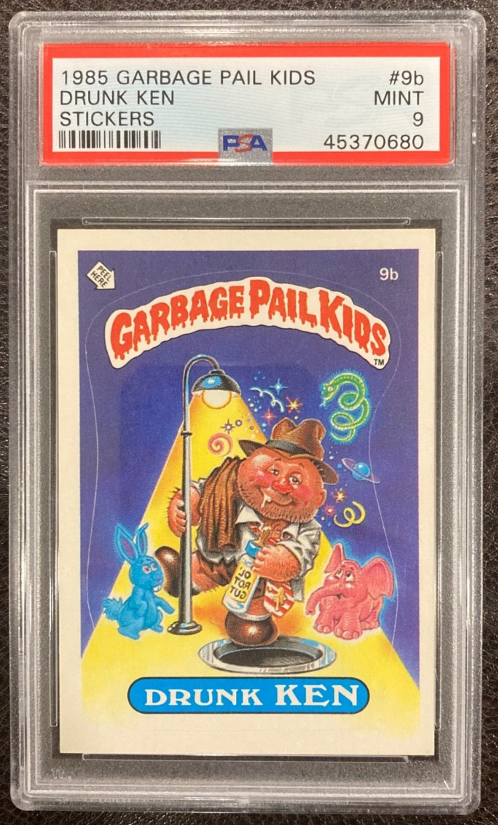 1985 TOPPS GARBAGE PAIL KIDS GPK 9b DRUNK KEN PSA 9 MINT OS1!