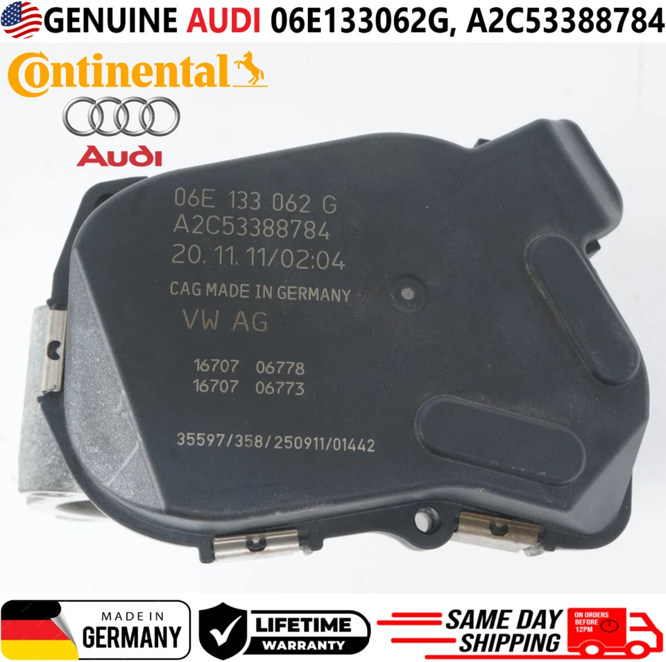 Cuerpo de acelerador Audi original para Audi 2008-2018 3,0 L 3,2 L y VW Touareg, 06E133062G Foto 3 de 4